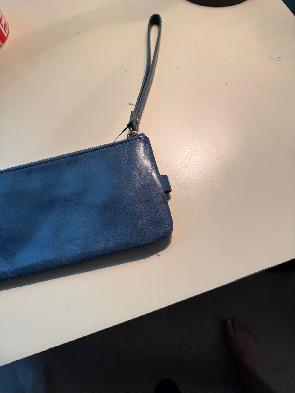 HOBO Blue Leather Wristlet Clutch - Picture 4 of 6